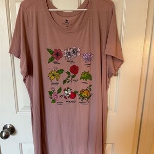 Torrid Disney Princess Graphic Mauve T-Shirt. Size 4.